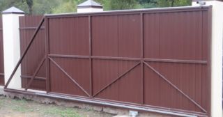 Купить откатные ворота из профнастила Канаш, цена от 1786 руб.